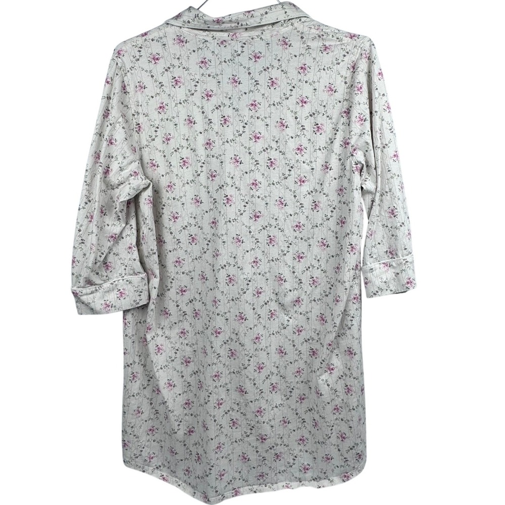 LRL Lauren Ralph Lauren Women's XL Floral Nightshirt Cotton Sleep Dress - Picture 4 of 7